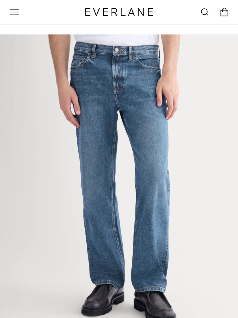 Everlane The Straight Fit Jean 34 x 32 Medium Indigo